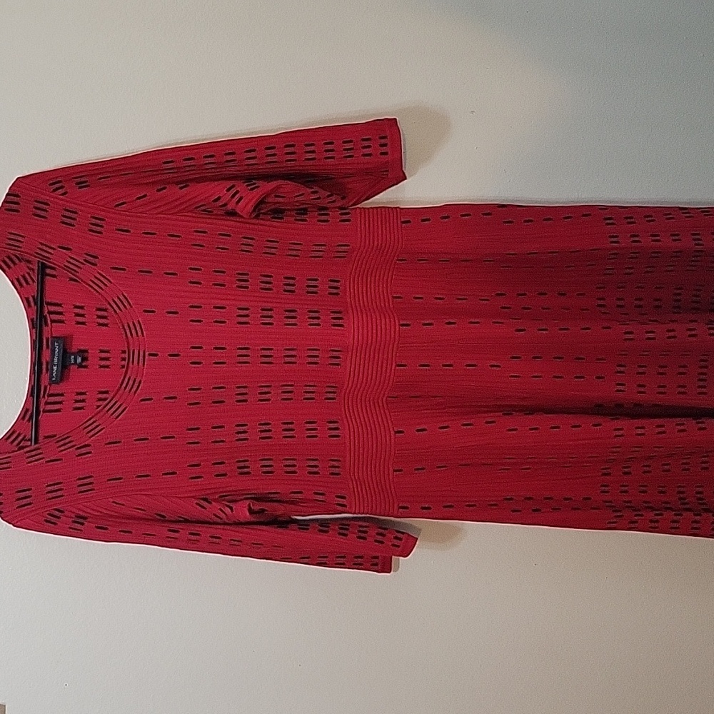 Lane Bryant Fit and Flare Knit Sweater Dress red and black. Size 14/16 Holiday